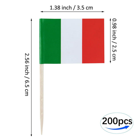 JBCD Italy Toothpick Flag Italian Mini Small Cupcake Topper Flags, 200pcs...