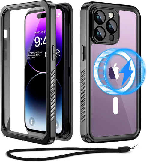 Beeasy for iPhone 14 Pro Max Case (6.7") Waterproof, Compatible with MagSafe, Outdoor Phone Case 360 Degree Protective Case, Shockproof Dustproof ...