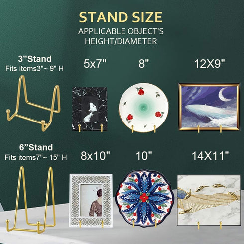 Plate Stands for Display - Plate Holder Display Stand Table Easel Picture Frame Stand Display Photo|Decorative Plate |Dish | Tabletop Art-6inch-Go...