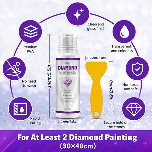 QUITEDEW Diamond Painting Accessories, Diamond Painting Kits for Adults Sealer, Diamond Art Sealer Glue for Arts & Crafts (120ML/4.02OZ)...