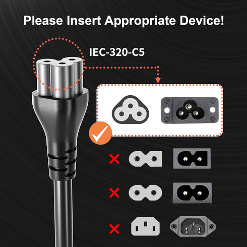 Huanchain 3ft 2 Pack 3 Prong Power Cord for Computer TV Monitor AC PC LG LED LCD Smart 1080p HDTV, Power Cable for Samsung Dell Hp Asus Sony Toshi...