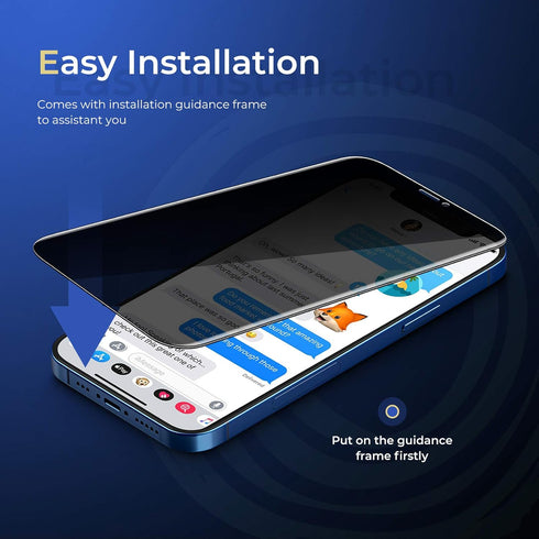 ORIbox Privacy Glass Screen Protector for iPhone 12 mini, 2 Packs Anty-Spy Anti-Bubble Tempered Glass Screen Protector...