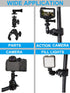 Super Clamp Motorcycle Handlebar Mount Multi Angle 360° Swivel Compatible with Gopro 12 Hero 12 11 10 9 / Insta 360 / DJI Action Cameras, with Dou...