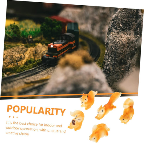 Yardwe 50 Pcs Micro Landscape Squirrel Miniature Squirrel Figurine Bonsai Decor Chipmunk Ornament Nativity Decor Small Garden Decor Desk Accessori...