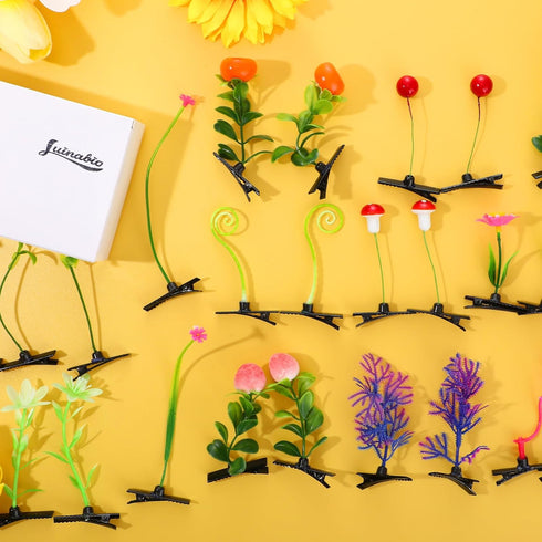 30 Pcs Bean Sprout Hair Clips Mixed Style Plant Hairpins Flower Plant Hair Clip Little Grass Barrette Butterfly Headwear Hair Accessories for Wome...