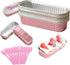 12Pack Mini Loaf Pans with Lids and Spoons, 6.8oz Disposable Rectangle Aluminum Foil Oven Cake Container, Baking Bread Muffin Dessert Tins for Fam...