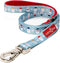 Lucy & Co. Designer Dog Leash - Pet Accessories - Thick Dog Leash - Padded Handle for Comfort - Holiday Red and Light Blue Santa - 5 Foot (Merry &...