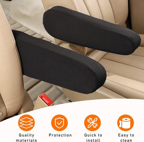 2 PCS Car Front Seat Armrest Covers, Elastic Fabric Auto Seat Armrest Protectors, Universal Seat Arm Rest Cover Replacement, Vehicle Interior Deco...