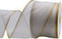 Solid White Organza Ribbon Gold Lurex Wired Edge Ribbon, 2.5 Inch x 11 Yards for Gift Packaging Wedding Decoration...