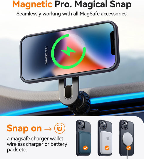 CANSHN for iPhone 14 Case/iPhone 13 Case, Compatible with MagSafe, Translucent Matte Back Slim Shockproof Phone Cover, Black......