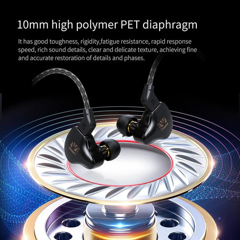 KBEAR KS1 Wired in ear Headphones, Deep Bass iem Earbuds Noise Cancelling in ear Monitors Earphones with 1DD Driver, Ear Hooks Cable for Gaming Co...