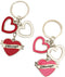 Chicago Metal Dangle Heart Enamel Keychains - Set of 2-1 Pink,1 Red...