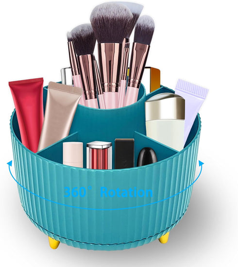 Makeup Brush Organizer,5 Slots 360° Rotating Desk Pen Holder,Makeup Brushing Holder,Cosmetic Brushes Storage Holder,Cute Pencil Cup,Desk Organizer...