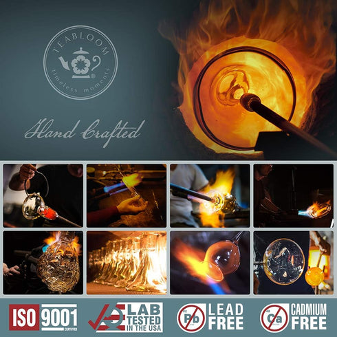 Teabloom Dublin Glass Teapot – Premium Borosilicate Glass with Removable Stainless Infuser – Stovetop Safe – Ideal for Loose Leaf Tea – Tea for Tw...