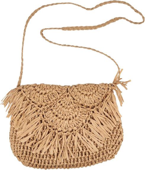 Women Straw Crossbody Purse Straw Clutch Bag Summer Beach Shoulder Handbag Woven Handmade Purse...