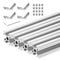 uxcell 4 Pcs T Slot 2020 Aluminum Extrusion Profile European Standard 200mm x 20mm Linear Rail Extrusion Frame for 3D Printer, CNC, DIY (Silver To...