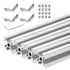 uxcell 4 Pcs T Slot 2020 Aluminum Extrusion Profile European Standard 200mm x 20mm Linear Rail Extrusion Frame for 3D Printer, CNC, DIY (Silver To...