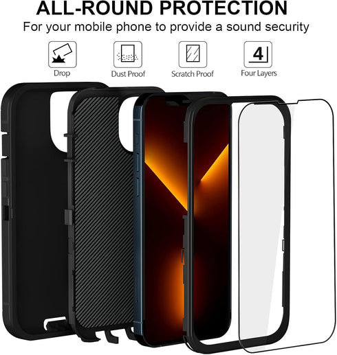 Case for iPhone 13 Pro Max Case 6.7" with 2 Screen Protector, Full Body Heavy Duty Military Grade Cover, Shockproof/Drop Proof Protection Phone Ca...