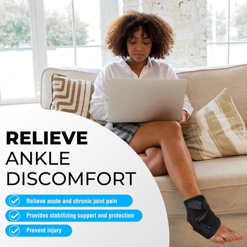 Ankle Brace for Sprained Ankle, Adjustable Ankle Support for Women and Men, Ankle Stabilizer with Dual Metal Spring Support, Suitable for Running,...