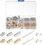 uxcell Jewelry Making Kit, 10/16/20mm Ribbon Crimp Clamp Ends, Bookmark Pinch with Jump Rings, Lobster Clasps, and Extension Chains for DIY Ribbon...