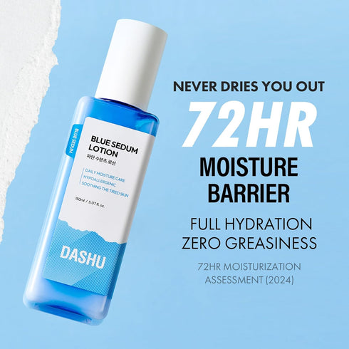 DASHU Boy Blue Sedum Lotion | Korean Day & Night Face Lotion Barrier Repair Moisturizer w/ 8 Hyaluronic Acids | Hydrating Lotion for Men 5.07 fl o...