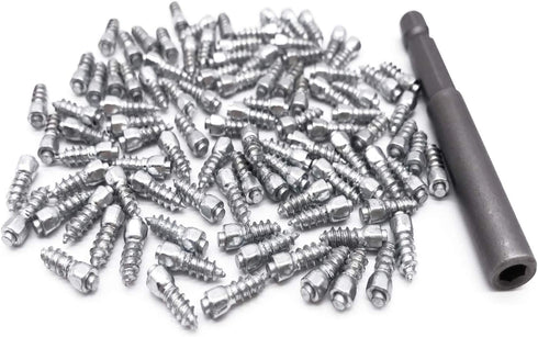 Marrkey 12mm Carbide Screw Tire Studs Snow Spikes Anti-Slip/Anti-ice for Car/Snowmobile/Tractor/ATV/UTV/Motorcycle/Short Lug/Bicycles/Shoes with I...