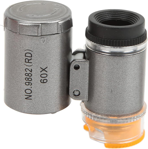 Mini Microscope, 60x Portable Handheld USB Microscope Camera, Telescopic Design, Wide Irradiation Range(9882(RD) Silver)...