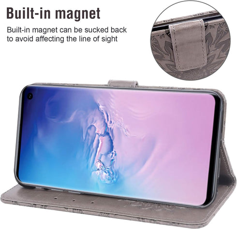 Phone Case for Samsung Galaxy S10e Wallet with Tempered Glass Screen Protector Leather Magnetic Flip Cover Card Holder Stand Cell Accessories Glax...