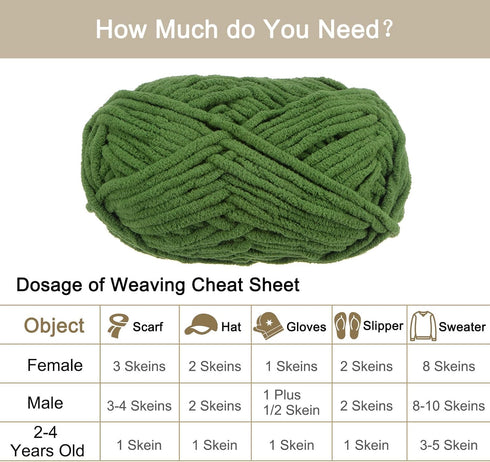 4 Skeins 5mm Chenille Yarn Blanket Yarn 100g 74 Yards Each Polyester Soft Knitting for Crochet Bag, Black/Dark Green......