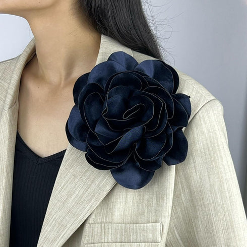 Satin Fabric Rose Flower Extra Large Big Brooches Camellia Flower Oversized Brooch Pin for Women Wedding Party Dance Banquet Dress Suit Ceremony C...