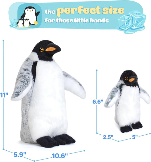 3 Pieces Plush Penguin Set, Mom and Babies, Stuffed Animal Toy Gifts for Kids...