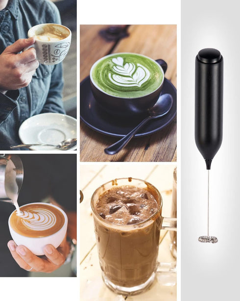 Milk Frother Handheld, ESCLAP Wirelessly Rechargeable Frother for Coffee, Electric Drink Mixer Handheld for Cappuccino, Frappe, Matcha, Hot Chocol...