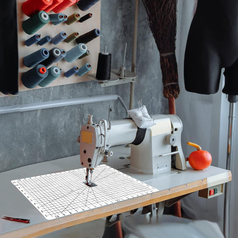 Jonnick Quilting Slider Mat with Tacky Back - Sew Slip Mat for Quilting - Free Motion Quilting Accessories-Grid Marked Make Sewing Easier (White, ...