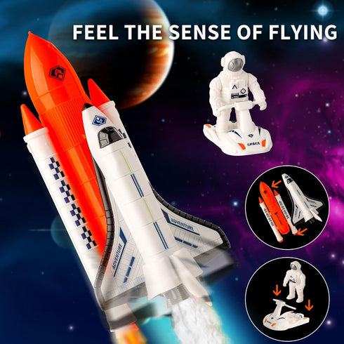 Space Exploration Shuttle Toys, Space Explorer Toy Kit, Include Signal Receivers, Satellites, Astronaut, Space Scooter, Space Toys Gift for Explor...