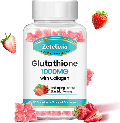 Glutathione Collagen Gummies with Cysteine for Women & Men, Glutathione Supplement for Hair Skin Nails Muscle & Joint, Vegan, Sugar Free, Non-GMO,...