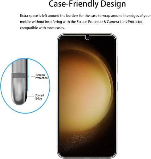 Easy Alignment Frame Designed For Samsung Galaxy S23 5G Tempered Glass Screen Protector 2-Pack Camera Lens Protector Film 2-Pack......