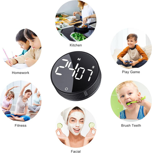 Digital Kitchen Timers, Visual timers Large LED Display Magnetic Countdown Countup Timer for Classroom Cooking Fitness Baking Studying Teaching, E...