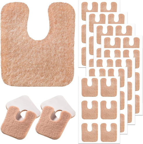 48 Pieces U Shaped Felt Callus Pads Metatarsal Pads Forefoot Foot Pads Pain Relief Foot Cushion Keep Protecting Calluses from Rubbing on Shoes Adh...