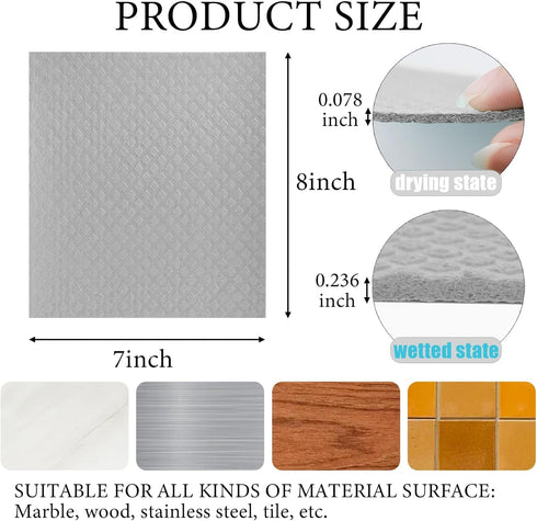 6 Pack Swedish Dishcloths Washing Dishes Non-Scratch Reusable Paper Towels Absorbent Cellulose Sponge Dish Cloths Washable Don't Smell Kitchen Qui...