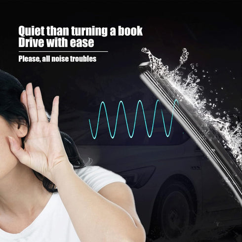 Pack-4 Windshield Wiper Blade Refills 26In, Black Car Wiper Blade, Universal Silicone Frameless Windshield Wiper Blade Refills for Most Cars Buses...