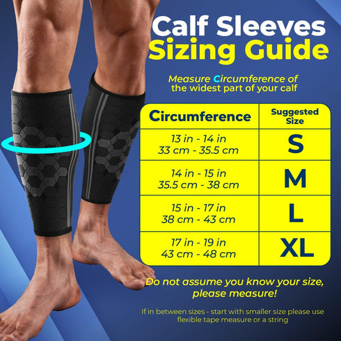 Calf Compression Sleeves by SPARTHOS (Pair) – Leg Compression Socks for Men and Women – Shin Splint Calf Pain Relief Calf Medical Leg Pain and Cra...