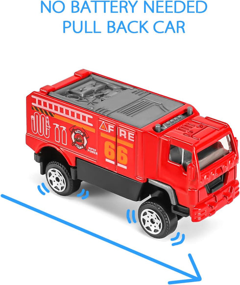 14 Pcs Fire Truck with Firefighter Toy Set, Mini Die-cast Fire Engine Car, Mini Rescue Emergency Vehicle Playset for Kid Boy Girl Birthday Christm...
