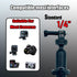 360°Motorcycle Camera Mount for GoPro Bike Holder Handlebar Mount Bracket 1/4 Metal Stand GoPro Hero10/9/8/7/6/5/4/3+ Action Cameras Accessory (Fi...