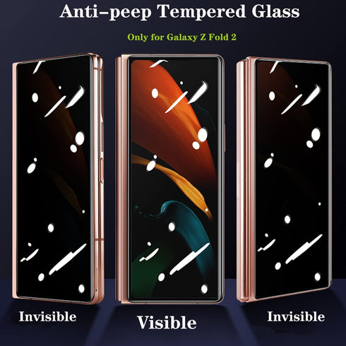 2 Pack Privacy Tempered Glass Designed for Samsung Galaxy Z Fold 2, Anti-peep Scratch Resistant Screen Protector Tempered Glass Suit for Z Fold 2 ...