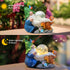 Garden Gnomes Statue Outdoor Decor,Solar Gnome Statue for Outside -Resin Blue Gnome Yard Art Gifts for Mom,Grandmam Birthday Gift...