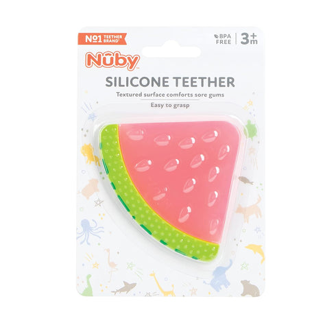 Nuby 100% Silicone Fruit Teether, Watermelon 3M+...