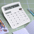 Cute White Desktop Calculator with Big Buttons, Dual Power Source, Solar and Battery, Large Display Screen - Perfect for Office, Teachers, and Stu...