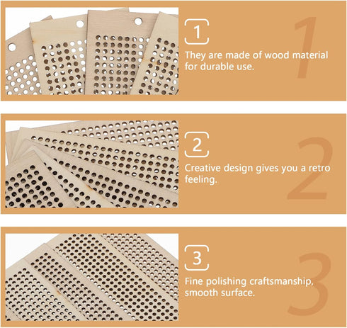 EXCEART Art and Crafts Sewing Wooden Bookmark Cross Stitch Embroidery Kit Wooden Cross Stitch Bookmark 8Pcs...