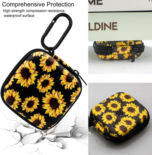 Earbud Case,Headphone Organizer Earbud Storage Bag, Hard EVA Shockproof Cover Carrying Case with Carabiner Clip Compatible with AirPods Pro 2nd /3...