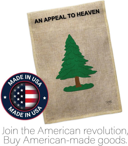 Breeze Decor Pine Tree Garden Americana US Historic July Memorial Veteran Independence United State American House Decoration Banner Small Yard Gi...